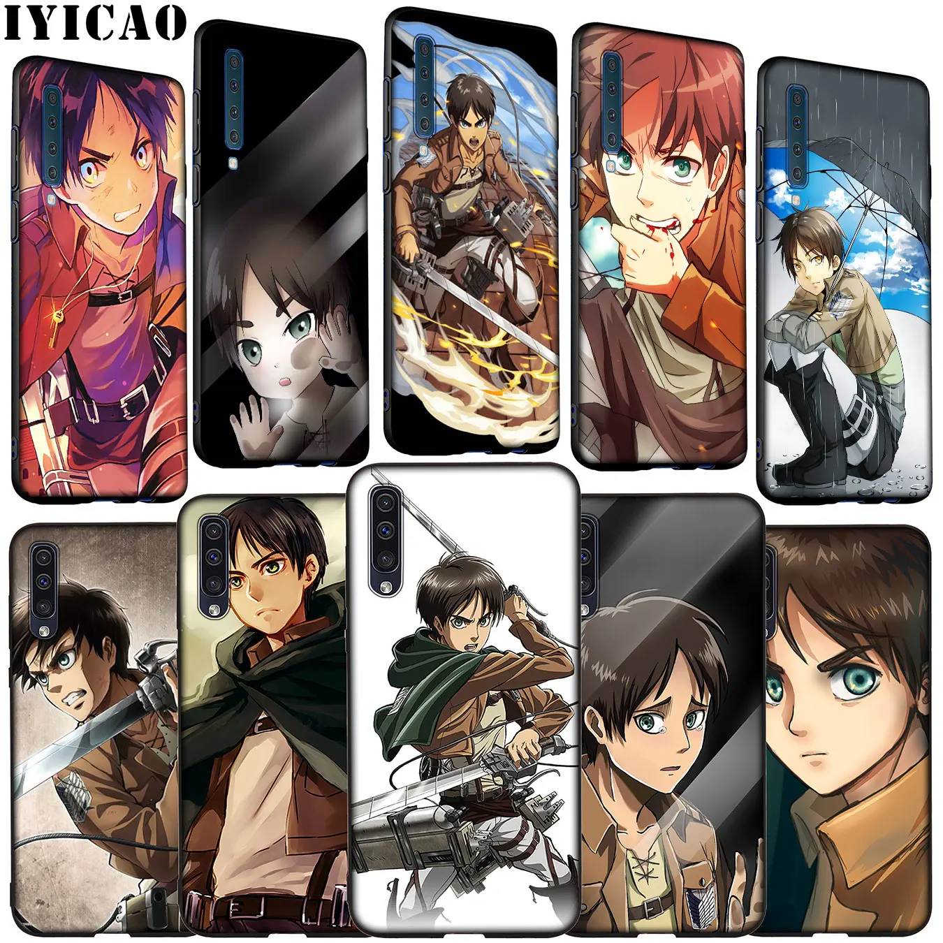 Мягкий силиконовый чехол IYICAO Attack on Titan Anime Eren Jaeger для Samsung Galaxy A70 A60 A50 A40 A30 A20 A10 M10 M20 M30