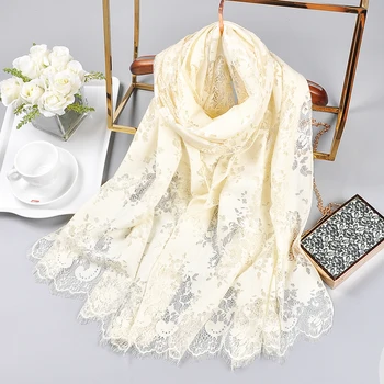 

Korean elegant women's lace openwork design scarves, scarves, spring and autumn scarves and summer long shawls