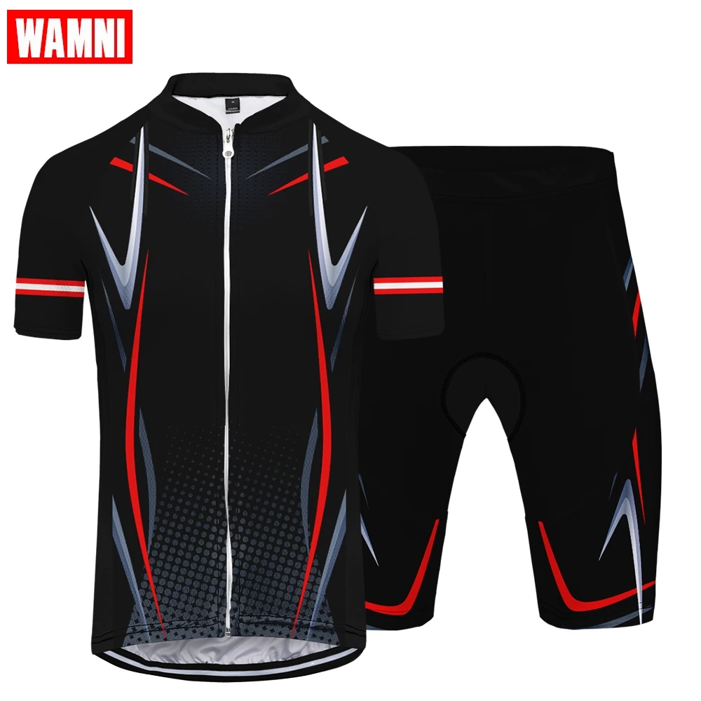 Женский комплект из джерси и шортов WAMNI с коротким рукавом|Велосипедные