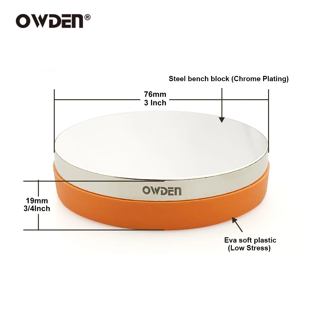 OWDEN Metal Steel Bench Block for Jewelry Stamping Tool（No Rebound)