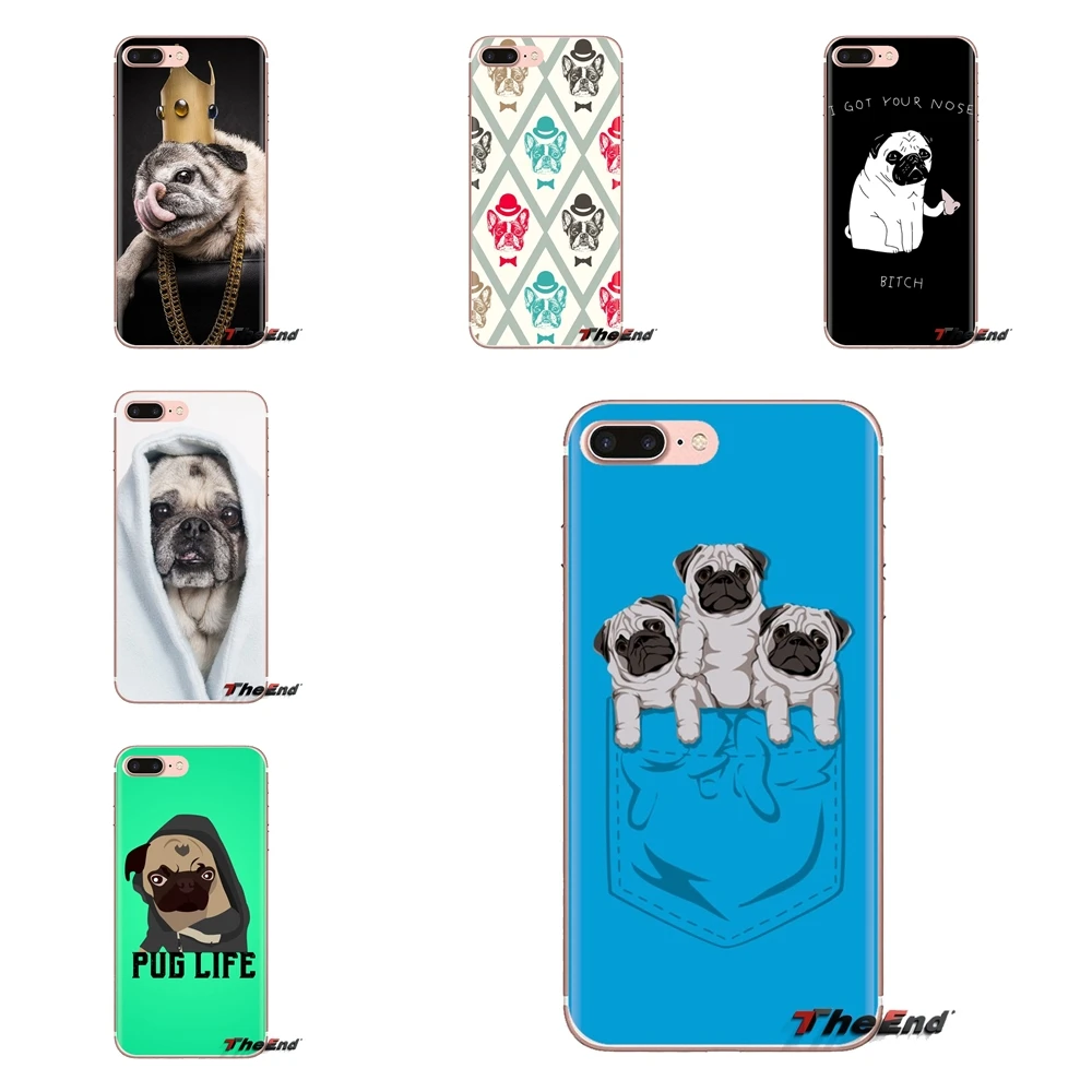 Для iPod Touch Apple iPhone 4 4s 5 5S SE 5C 6 6S 7 8 X XR XS Plus MAX прозрачные мягкие чехлы для Мопса |