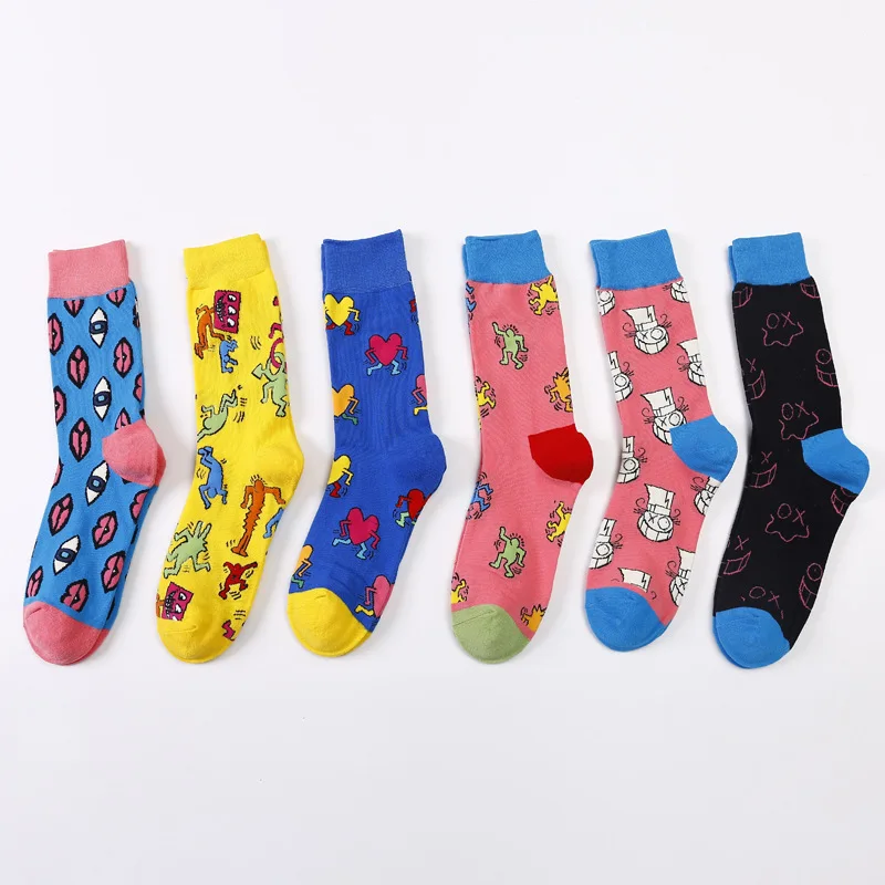 Женские длинные носки зеленого цвета с изображением героев мультфильмов в Корейском стиле с цветочным рисунком; обувь для катания на коньках; сезон осень-зима; женские носки