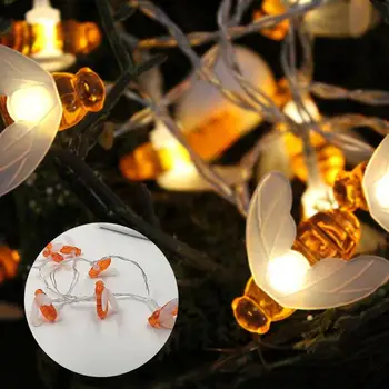 

Garden Decoration Honey Bee Shape Patio Tree Outdoor Bee Light String Interesting Warm White String Lights LED Modeling Lamp