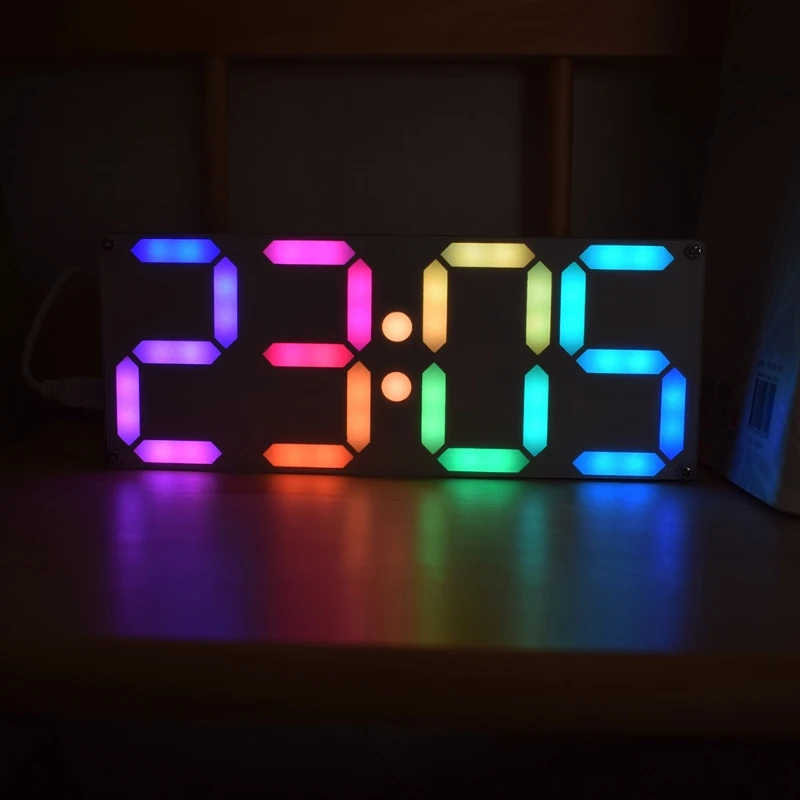 

3D Multicolored LED Table Clock Modern Wall Clock Digital 12/24 Hours Display Clock Mechanism Alarm Snooze Desk Alarm Clock