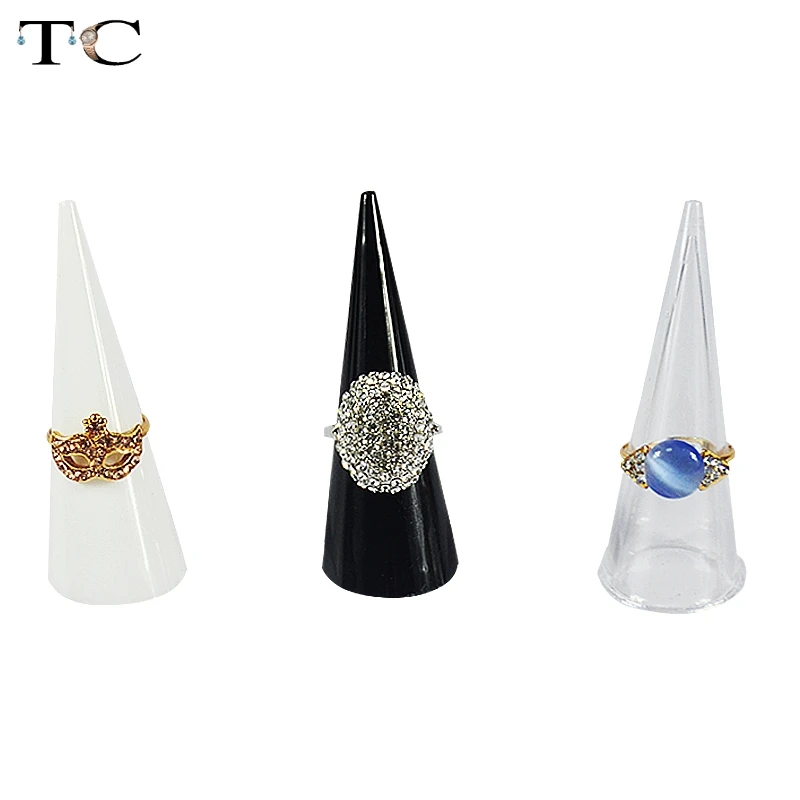 5pcs Transparent Ring Show Plastic Displays Jewelry Holder Decoration Stand 