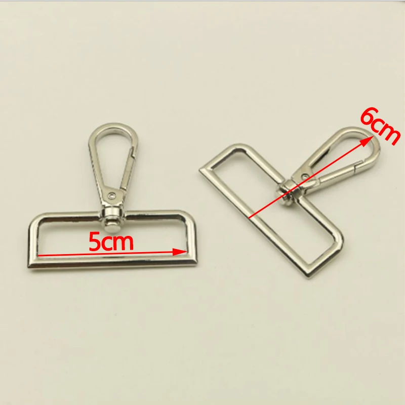 

30pcs/lot 50mm( Interior) Silver Large Metal Carabiner Swivel Clasps Trigger Clips Snap Hooks For Bag Straps Diy Accessories