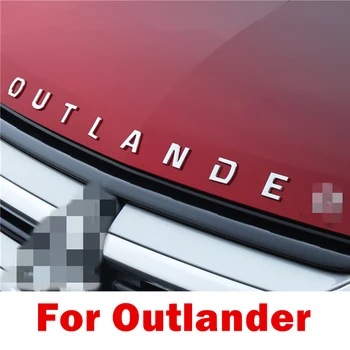 

DIY 3D for Outlander Fixed Letters Hood Emblem Chrome Logo Badge Sticker For Mitsubishi Outlander Car styling Stainless stickers