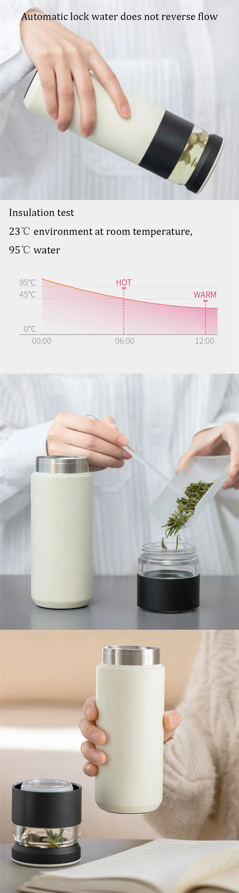 Xiaomi Funjia Thermos 520ml Stainless Steel Classic Water Vacuum Cup description image 2