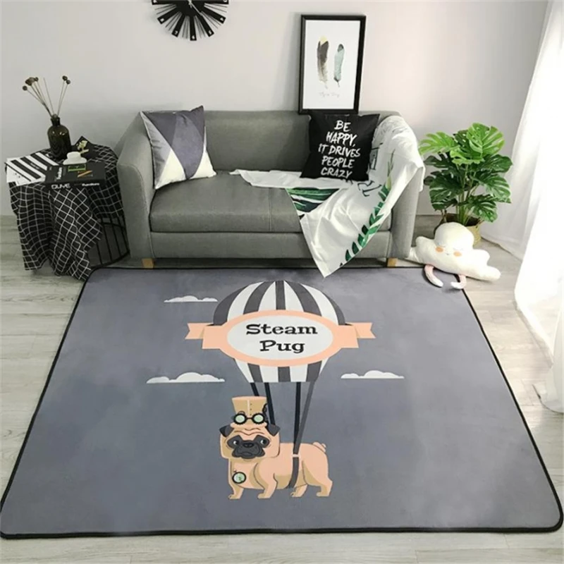 

Flannel Area Rugs Parlor Kids Room Anti-slip Large Baby Crawling Mat Rug Carpet for Living Room Cartoon Elephant Carpets Soft