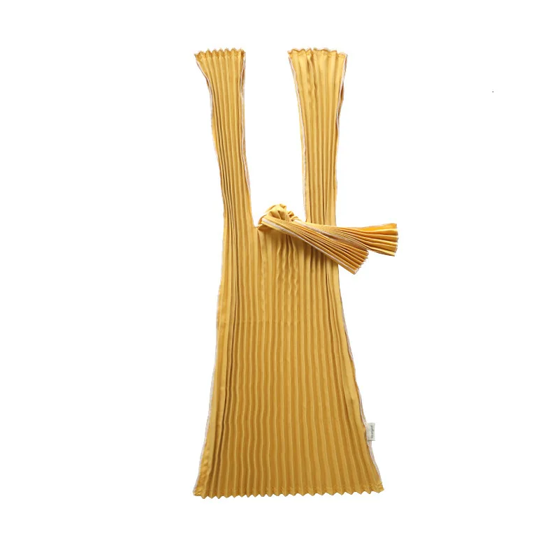 Сумка-тоут с откидывающимся по нише дизайном и вертикальными складками, сумка на одно плечо, портативная, без подкладки, сумка для покупок, женская модная сумка HERALD - Цвет: Светло-желтый