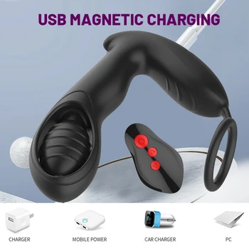 Anal Vibrator With Penis Ring Men Butt Plug Anus Sex Toys For Coulple Male Prostate Massage Masturbation Buttplug Anal Plugs 6