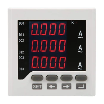 

DTM-AA72 3 Phase Current Meter LED Digital Display Programmable Ammeter AC220V 5A Ammeter