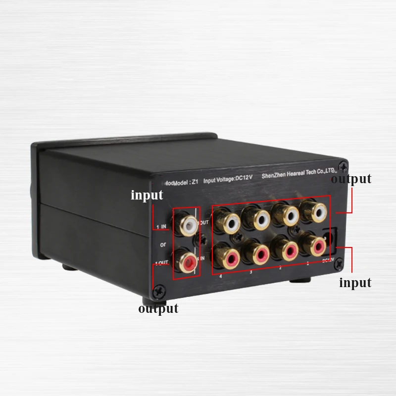 Lusya 4 Input 1 Output/ 1 Input 4 Output Two-way Audio Signal Switcher Switch Splitter Selector with RCA AC100V-240V l1-002