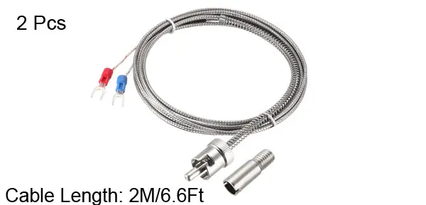 Uxcell 2 шт. к-тип термопары температурные датчики M8/M10/M12 резьбовой зонд с 2 м/6.6Ft провода