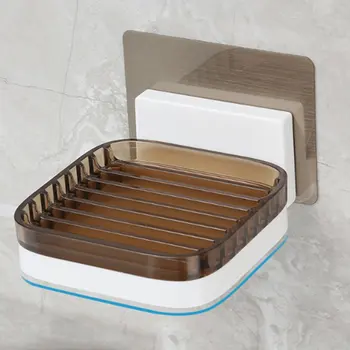 

Soap Rack No Hole Soap Box Wall Hanging With Filter Screen Magic Paste Plastic Soap Rack Square Soap Rack