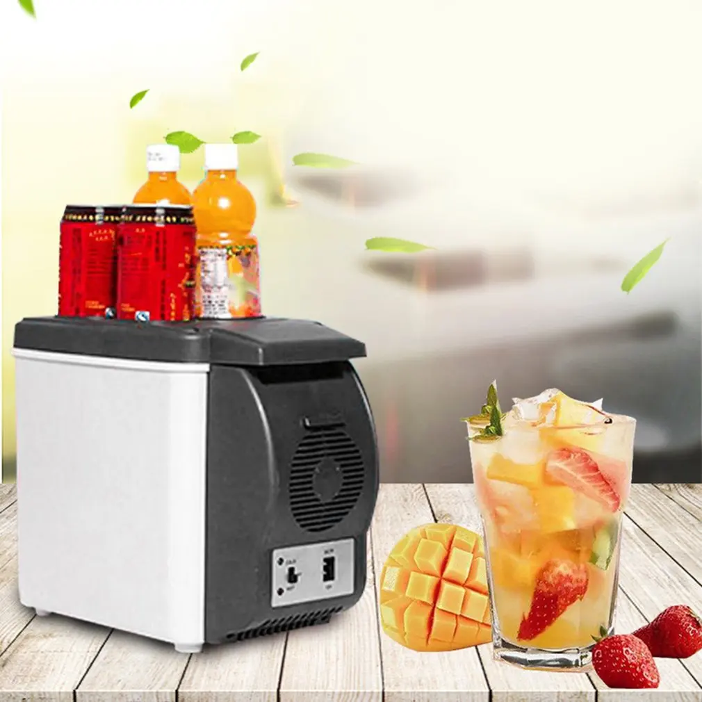 

12V 6L Mini Car Refrigerator Dual Use Beverage Cooler Warmer ABS Portable Outdoor Travel Freezer Universal Refrigerator