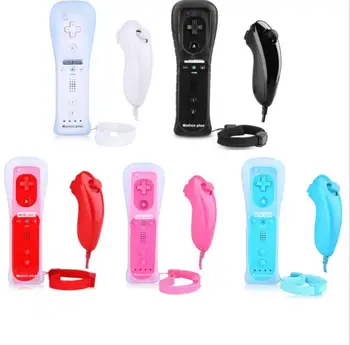 

New 2 in1 For Wii Wireless Remote Controller Hand Strap Nunchuk Controller for Nintendo Wii with MOTION PLUS Protective Case