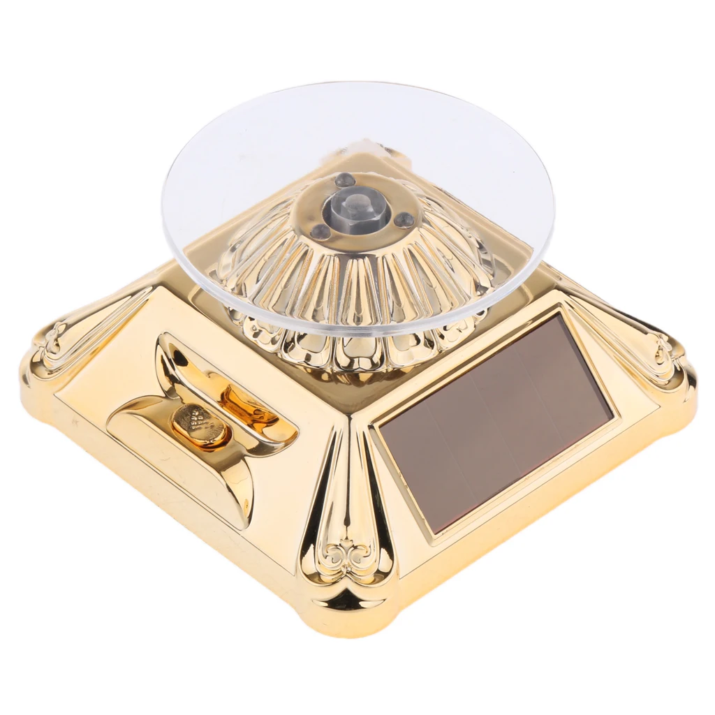 

Solar Power 360 Rotary Spinning Display Stand Holder Turntable Plate Golden