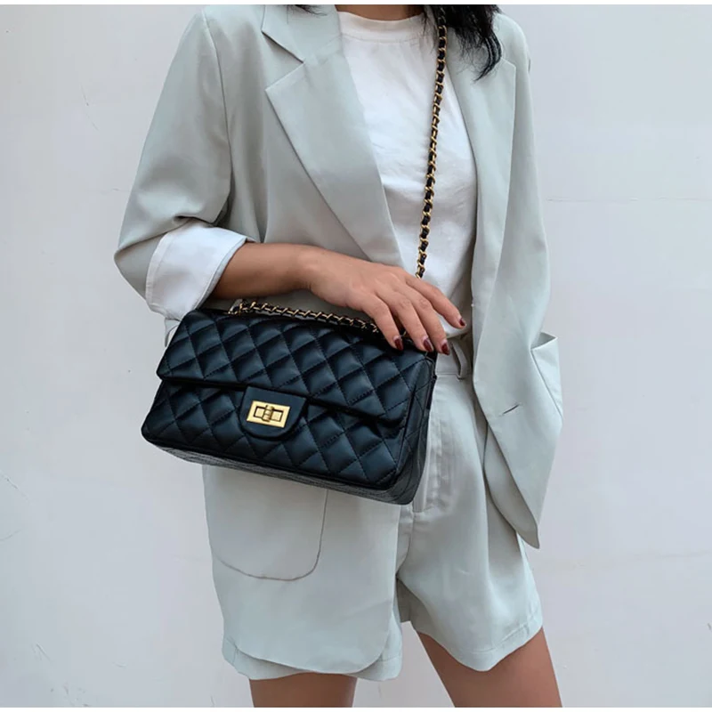 Женские сумки на плечо designers Chain, сумка-мессенджер, клетчатая кожаная сумка через плечо, маленькая квадратная сумка, сумки, Bolsa feminina