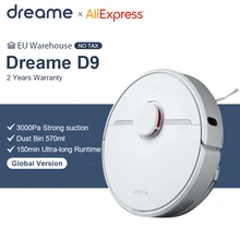 Dreame D9 Robot Vacuum Cleaner Global Version 3000Pa Suction Sweeping Washing Mopping Robot Aspirator Smart Home MIJIA APP WIFI