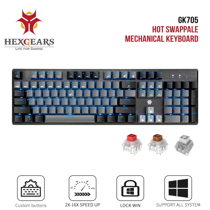 Pаспродажа Hexgeards GK715 Kailh коробка переключатель игровая LOL клавиатура водонепроницаемая Горячая замена 104 клавиш клавиатура розовая игровая механическа...