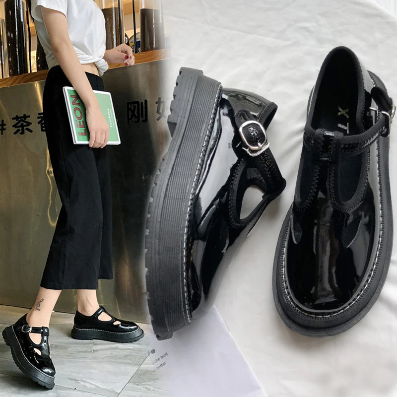

All-Match Retro Woman Shoes British Style Soft Round Toe Solid 2019 Fashion Women's Flats Preppy Black Casual Leather Brand