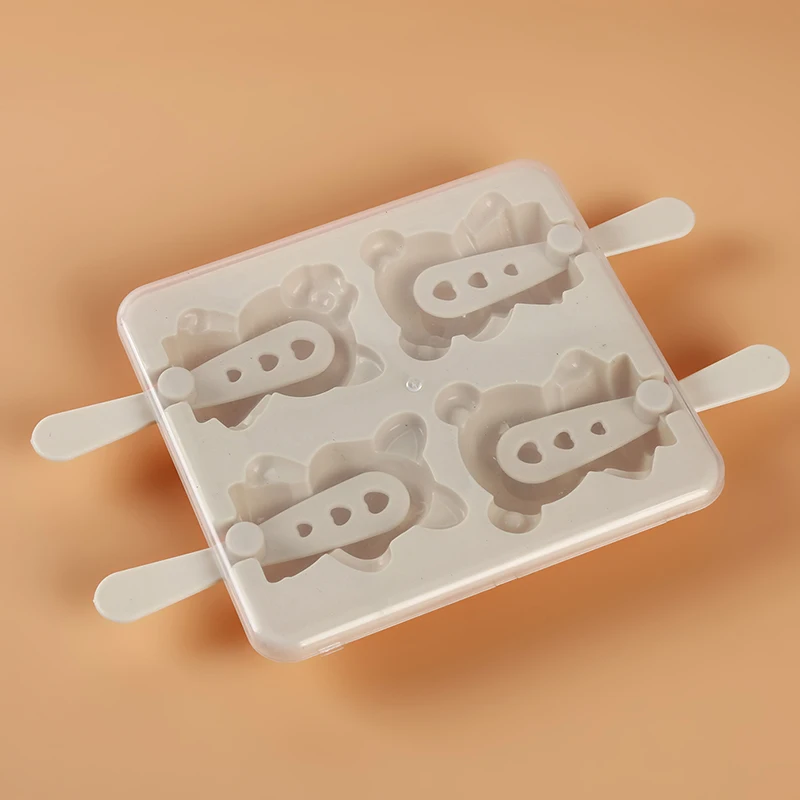 Творческий ручной работы DIY Мороженое Плесень инструменты кухонные принадлежности бытовой мультфильм медведь пластик 4 отверстия лоток для льда ванны эскимо производитель