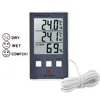 Digital Thermometer Hygrometer Indoor Outdoor Temperature Humidity Meter C/F LCD Display Sensor Probe Weather Station ► Photo 2/4