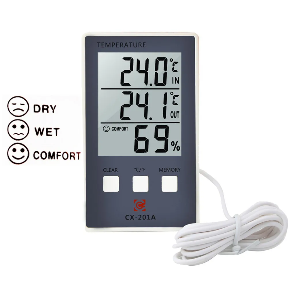 Indoor/Outdoor Tube Thermometer with Hygrometer