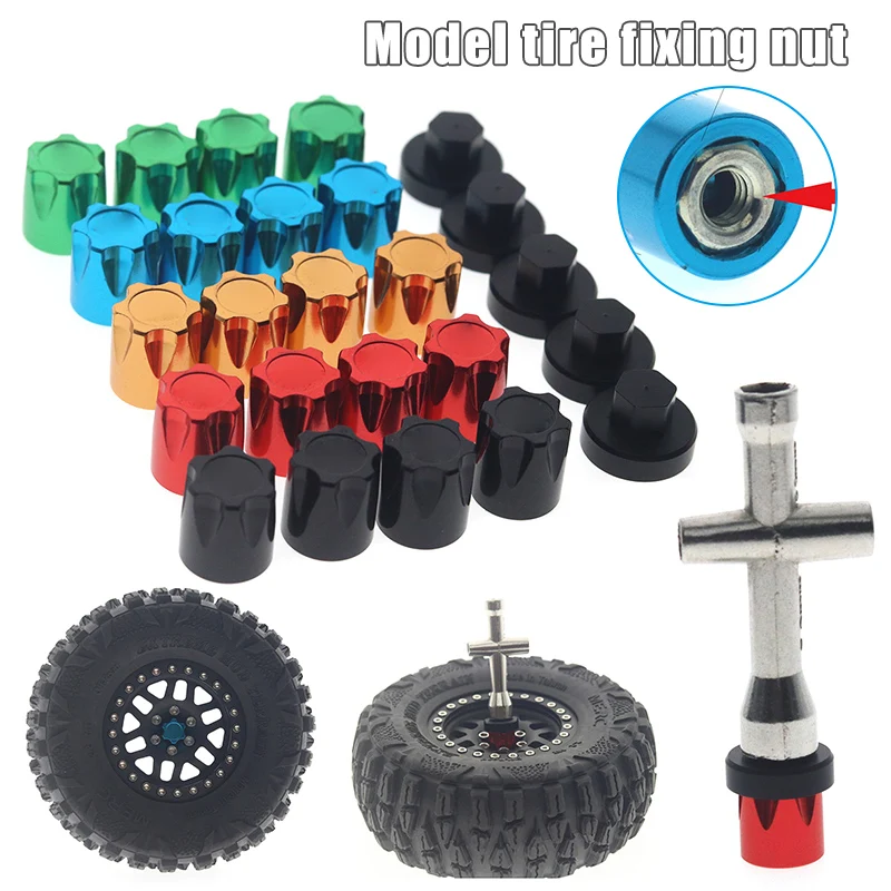 RC Car Wheel Rims Center Nut Fixing Kit Decoration Tool for 1/10 RC