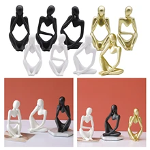 Abstrato pensador escultura artesanato criativo estatueta estante mesa estátuas modernas decoração para casa escritório prateleira personagem decoração