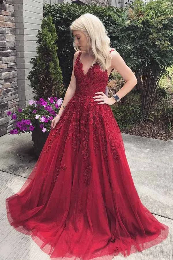 Платья для выпускного вечера, длинные,, тюлевые Аппликации, Vestidos De Gala, v-образный вырез, вечерние платья, Robe De Soiree Vestido Formatura