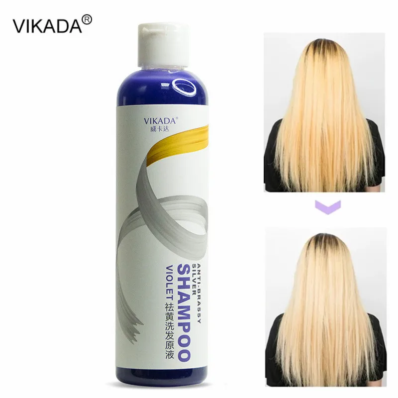 275ml Purple Shampoo Hair Dye Yellow Remove Linen Gray Silver Color Lock Shampoo Color Protecting For Blonde Bleached Highlight