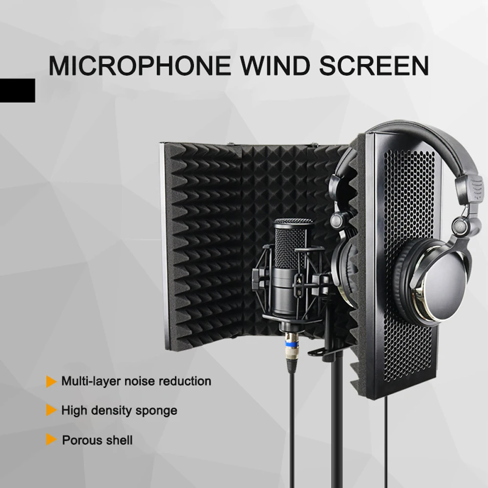 

Recording Microphone Wind Screen Board Sound-absorbing Cover Microphone Sound Insulation Screen Sound-proof Plate