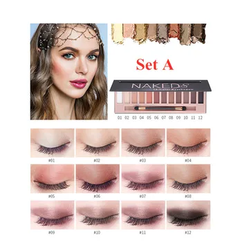 

12 Colors/set Pressed Glitter Matte Eyeshadow Pallete Waterproof Makeup Palette Glitter Shimmer Eye Shadow Pigment