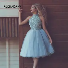 baby blue short formal dress