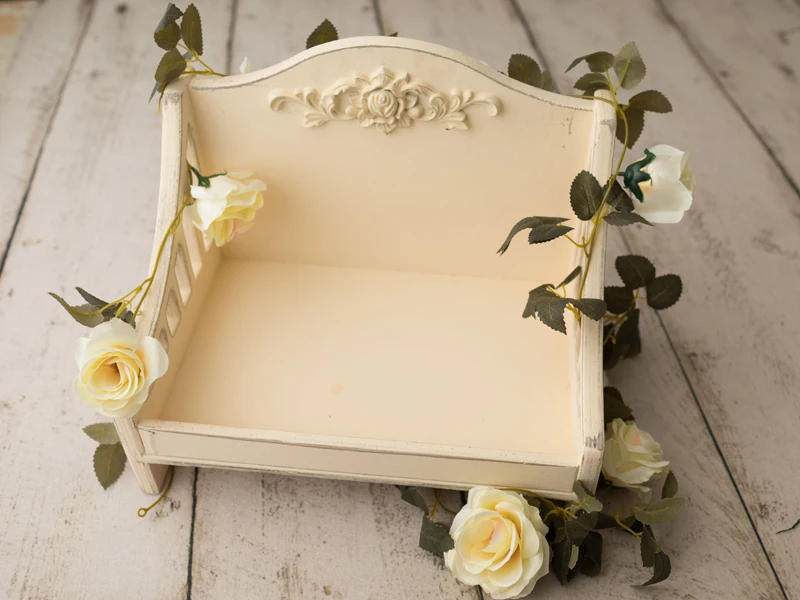 Newborn photography props new cute princess baby wooden bed photo artifact full moon photography prop  baby bed