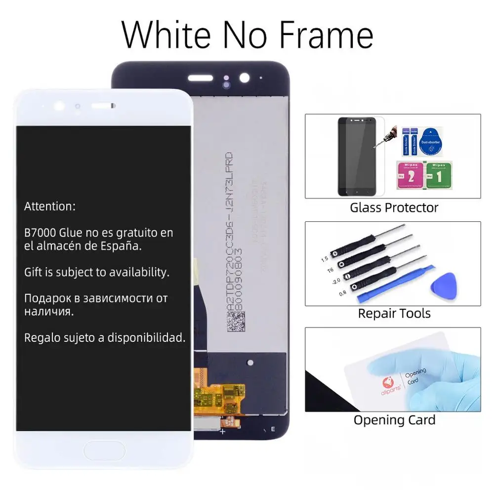 White No Frame ЖК-дисплей для huawei P10 Дисплей Сенсорный экран VTR-L09 VTR-L10 VTR-L29 аналогово-цифровой преобразователь для huawei P10 ЖК-дисплей Дисплей Замена - Цвет: White No Frame