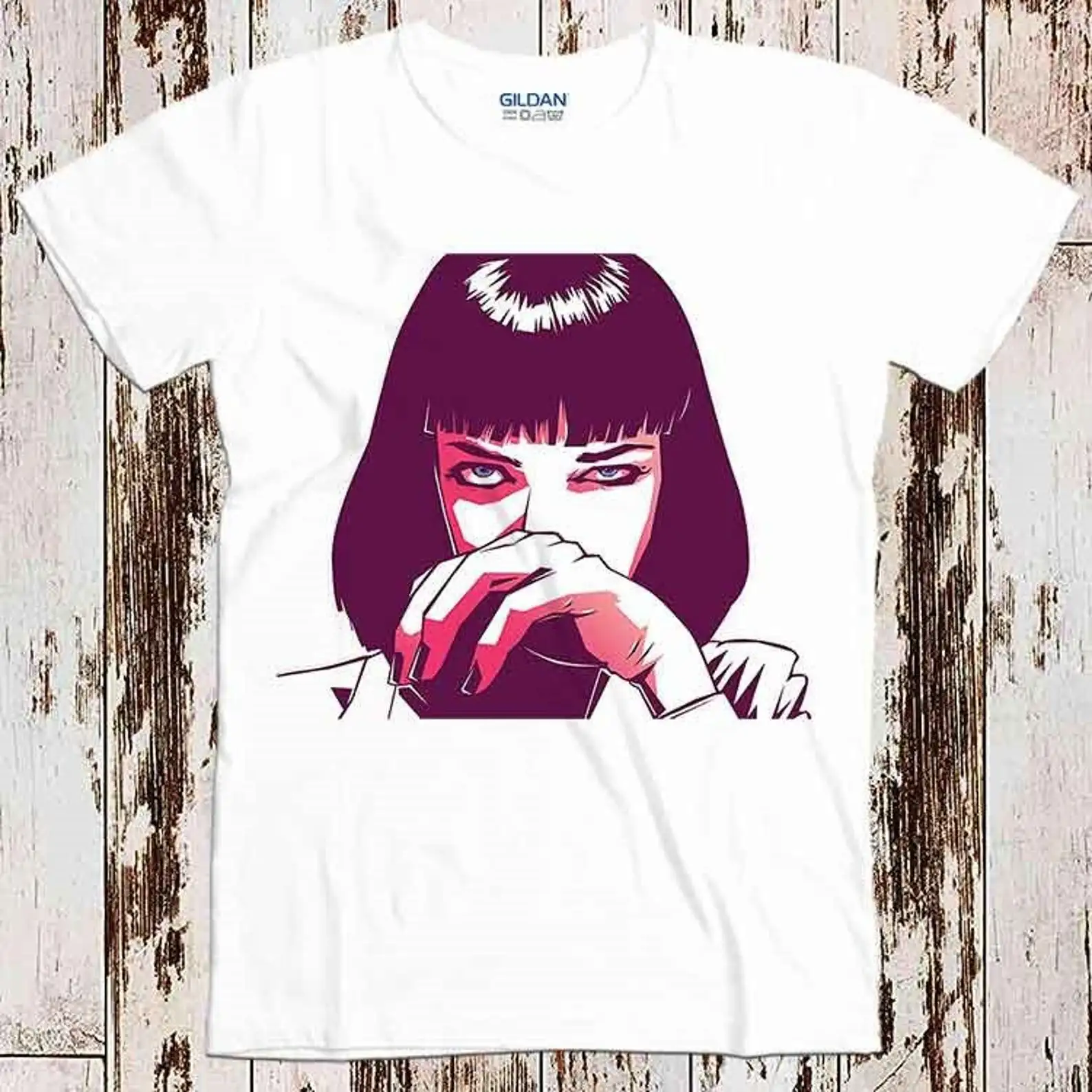 Mia Wallace Pul Fiction Art Tarantino Print Tos Casual Ladies Basic O-collar Short Sleeved Women T-shirt Girl,Dro28_voghion.com