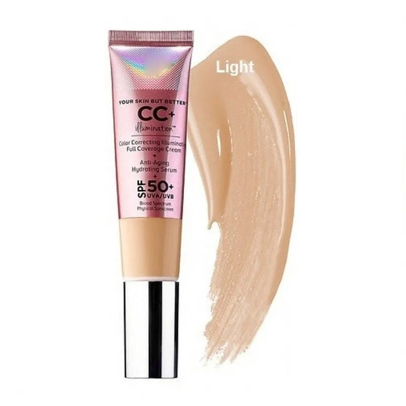 

CC Cream Illumination SPF 50 Full Cover Medium or Light Hide Blemish Corrector face Skin Makeup 30ml