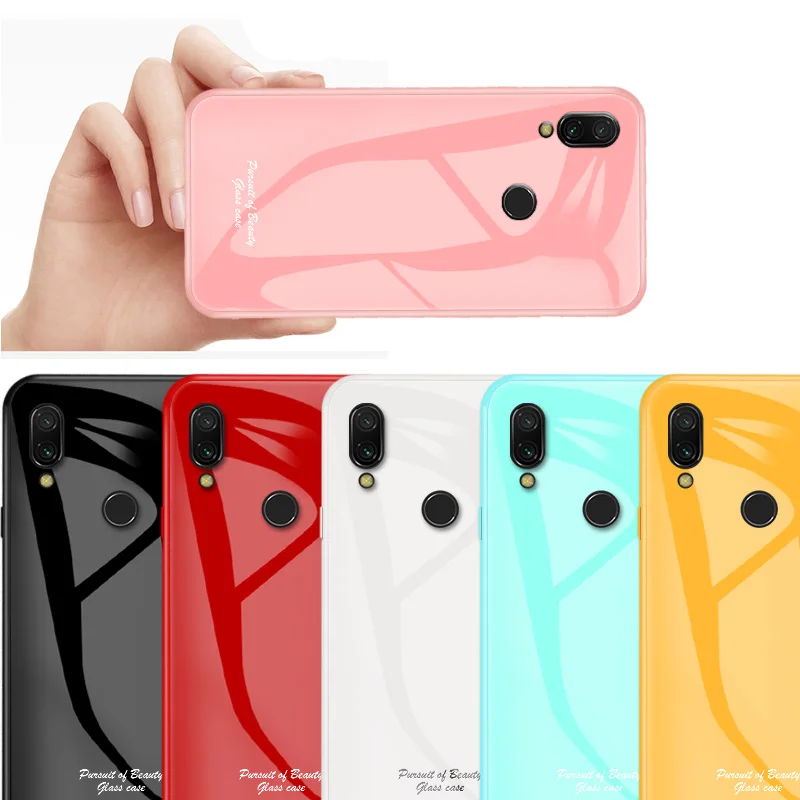 

For Xiaomi Redmi 7 Note 7 Pro 6A Phone Case Macaron Tempered Glass Back Cover For Xiaomi Mi 9 8 SE Mi8 lite Mi9 Fashion Case
