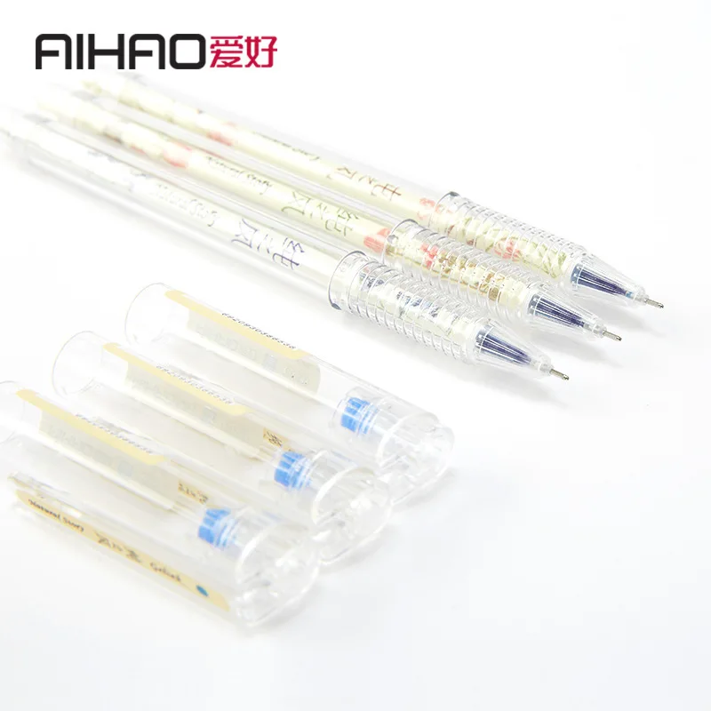 Цельнокроеное платье студенческие канцелярские прозрачный гель с цветами ручка