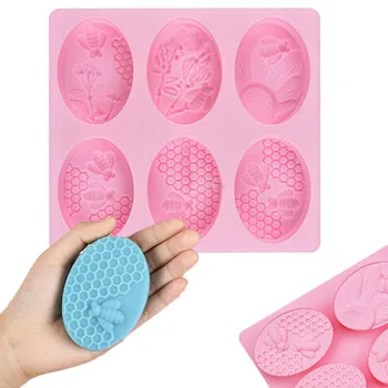 

6 Cells Honey Bee Shaped Silicone Mold Soap DIY Handmade Candle Craft Mould
