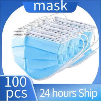 

100pcs mascherine Disposable mask 3 Layers Non-woven maseczka ochronna 50pcs /100pcs protection face mascara proteção mouth mask
