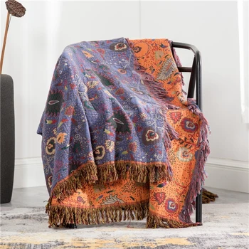 

100% Cotton Tassels Sofa Towel Bohemian Throw Blankets Tribal Style Bedroom Decor All Wrapped Universal Couch Blankets