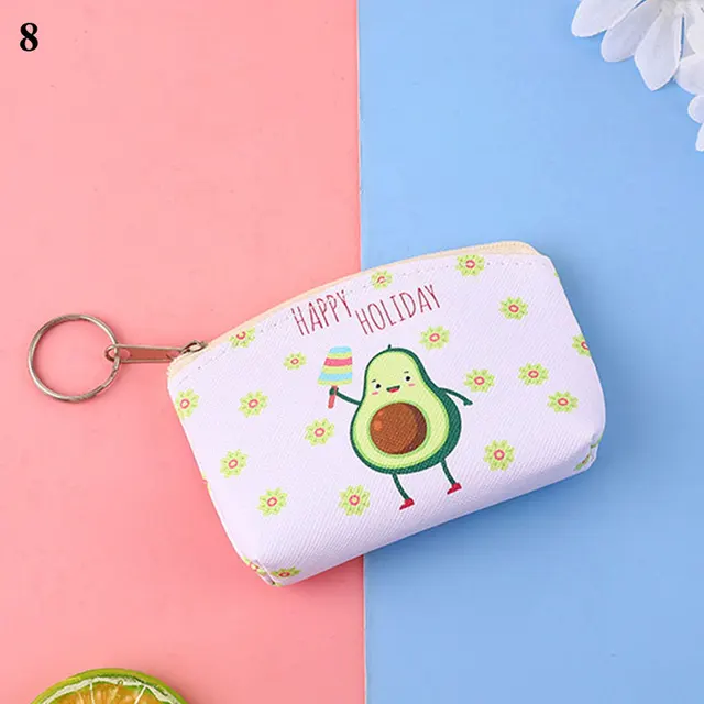 Monederos creativos de aguacate para mujer, bolsa de almacenamiento de dinero Kawaii de Japón, carteras pequeñas para niños, monedero de cambio, - AliExpress