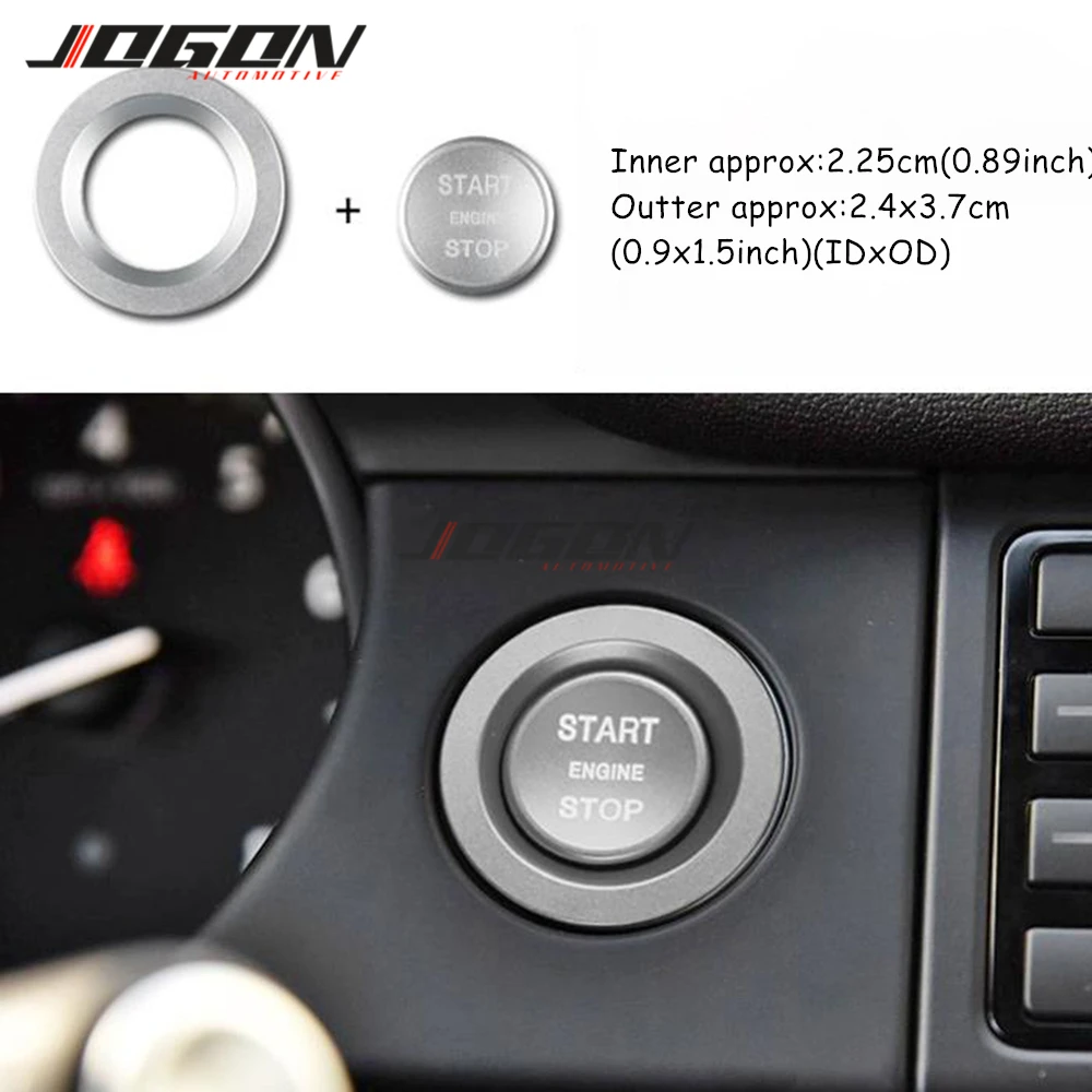 2 Pz Per Jaguar Xe Xj Xjr Xjr-S Xf Xfr Xfr-S F-Type F-Pace E-Pace 2019 Accessori Auto Motore Start Stop Pulsante Anello Copertura Trim