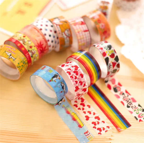 2 PCS/Lot Mini Color Tapes DIY Decorative Adhesive Tape Sticker Cartoon Diary Lace Tape Office Stationery Gift