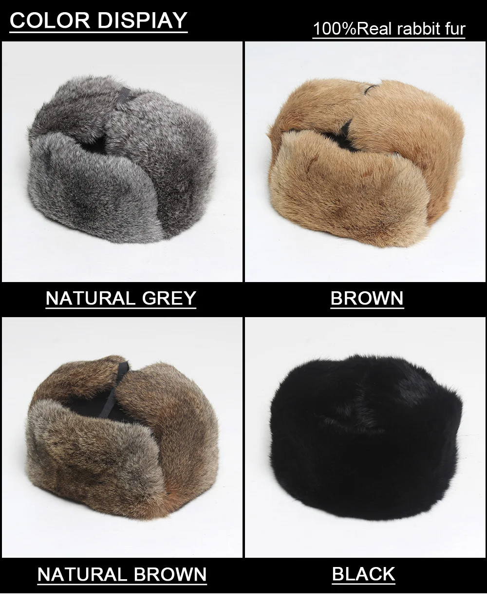 Winter women's natural rabbit fur hats lady 100%genuine real rabbit fur caps brand fashion real Leather hats retail wholesale