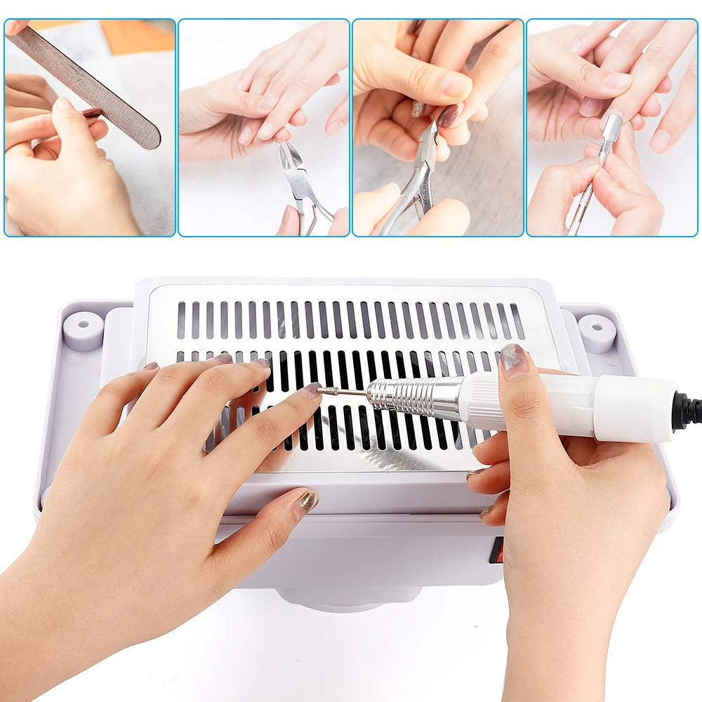 

Built-in Table Deck Nail Dust Collector Nail Art Salon Machine Vacuum Cleaner Strong Fan Nail Salon With 1 Dust Collecting Bags